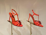 Dolce & Gabbana Brocade sandals with embroidery Orange 10.5cm - 3