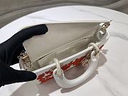Dior Lady D-Joy Calfskin Bead Butterfly White 22.5x12.5x5.5cm - 5
