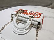 Dior Lady D-Joy Calfskin Bead Butterfly White 22.5x12.5x5.5cm - 4