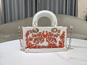 Dior Lady D-Joy Calfskin Bead Butterfly White 22.5x12.5x5.5cm - 3