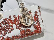 Dior Lady D-Joy Calfskin Bead Butterfly White 22.5x12.5x5.5cm - 2