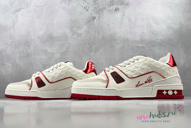 Louis Vuitton Trainer  White Red Sneaker - 1
