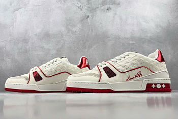 Louis Vuitton Trainer  White Red Sneaker