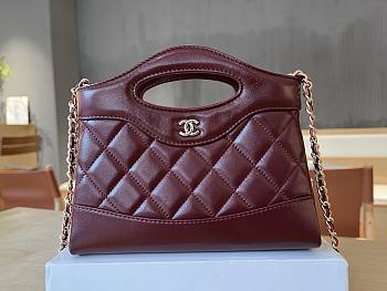 Chanel 31 Mini Shoulder Bag Burgundy 20.5x17.5x4cm