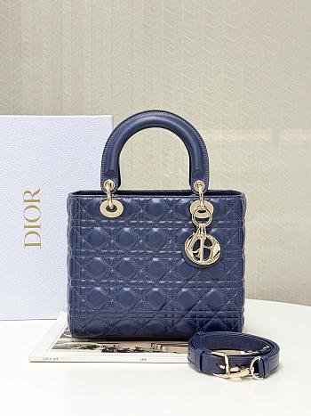 Dior Medium Lady Bag Blue 24cm