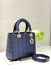 Dior Medium Lady Bag Blue 24cm - 5
