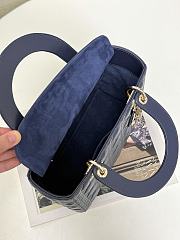 Dior Medium Lady Bag Blue 24cm - 4