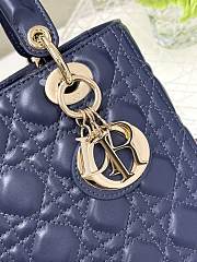 Dior Medium Lady Bag Blue 24cm - 3