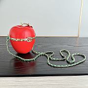 Chanel Apple Minaudiere Metal Enamel Red Green & Golden 16x10x10cm - 4