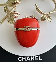 Chanel Apple Minaudiere Metal Enamel Red Green & Golden 16x10x10cm - 3