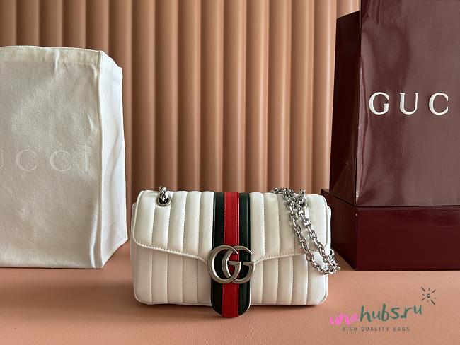 Gucci Jetset GG Marmont medium shoulder bag white 26x15x7cm - 1