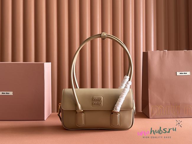 Miu Miu Arcadie leather bag Beige 24x11.5x5cm - 1