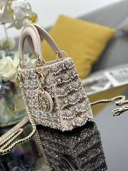 Dior Lady bag embellished crystal 17x15x7cm - 2