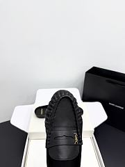 YSL Loafer Leather Black Mule - 4