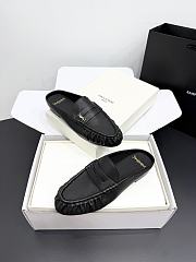 YSL Loafer Leather Black Mule - 2