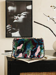 Chanel flap bag multicolor sequin classic 21x14x8cm - 3