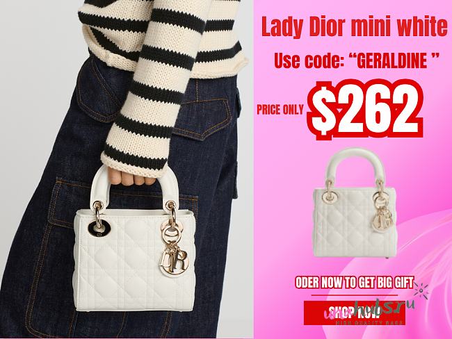 Lady Dior mini white - 1