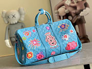 Louis Vuitton LV x YK Keepall 50 Blue  - 3