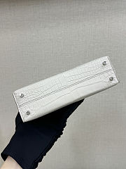 Hermes Mini Kelly Cream Crocodile Palladium Hardware  - 4