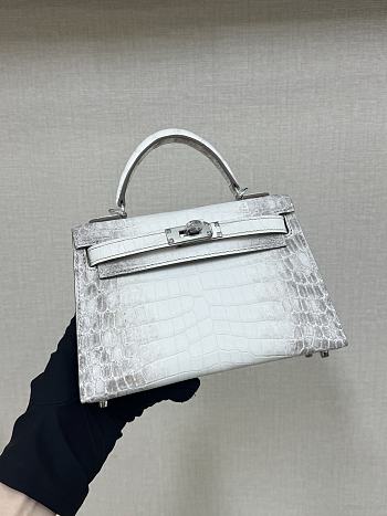 Hermes Mini Kelly II Matte Himalaya PHW