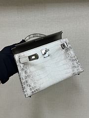 Hermes Mini Kelly II Matte Himalaya PHW - 4