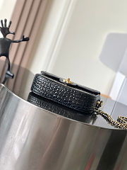 Chanel Mini Flap Turn Around Emerald Calfskin Crocodile Black 19.5x14.5x5cm - 5