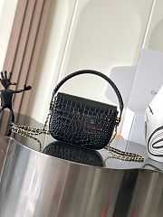 Chanel Mini Flap Turn Around Emerald Calfskin Crocodile Black 19.5x14.5x5cm - 3
