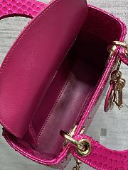 Dior Mini Lady bag Python Fuchsia 17cm - 5
