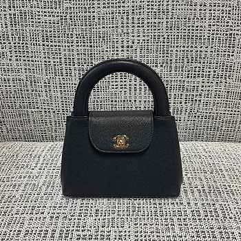 Chanel Black Kelly Bag Caviar Gold Hardware 19x13x7cm