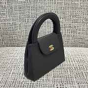 Chanel Black Kelly Bag Caviar Gold Hardware 19x13x7cm - 3