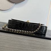 Chanel Flap Emerald Calfskin Crocodile black Embossed 26x16x2.5cm - 3