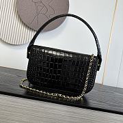 Chanel Flap Emerald Calfskin Crocodile black Embossed 26x16x2.5cm - 2