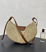Loewe Medium Swing bag in raffia and calfskin 35x22x11cm - 1