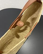 Loewe Medium Swing bag in raffia and calfskin 35x22x11cm - 5