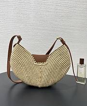Loewe Medium Swing bag in raffia and calfskin 35x22x11cm - 4