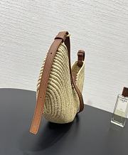 Loewe Medium Swing bag in raffia and calfskin 35x22x11cm - 3