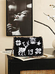 Chanel flap bag sequin black 21x14x8cm - 3