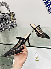 Dior black lace Capture heeled mule - 4