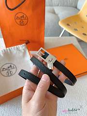 	 Hermes Women 1.5cm Black Saffiano Leather - 2