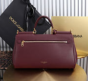 Dolce & Gabbana Medium My Sicily burgundy calfskin 30x18x14cm - 2