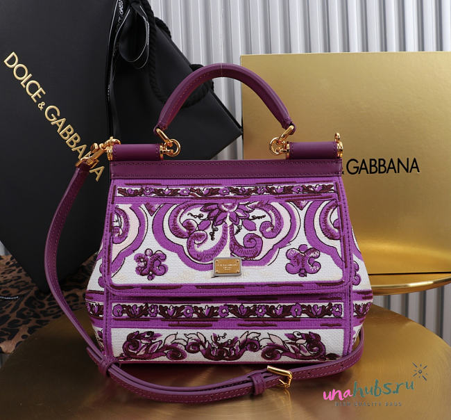 Dolce & Gabbana small Sicily handbag with purple 20x16x8cm - 1