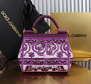 Dolce & Gabbana small Sicily handbag with purple 20x16x8cm - 3
