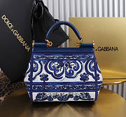 Dolce & Gabbana small Sicily handbag with blue 20x16x8cm - 3