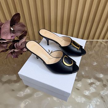 Dior Initials Heeled Slide Black Lambskin