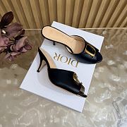 Dior Initials Heeled Slide Black Lambskin - 2
