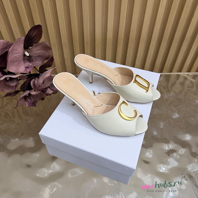 Dior Initials Heeled Slide white Lambskin - 1