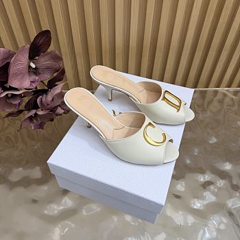 Dior Initials Heeled Slide white Lambskin
