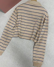 Prada Striped piqué Desert/Royal Blue polo shirt  - 2
