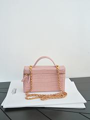 Chanel Vanity With Chain Calfskin Crocodile Embossed Light Pink 19cm - 4