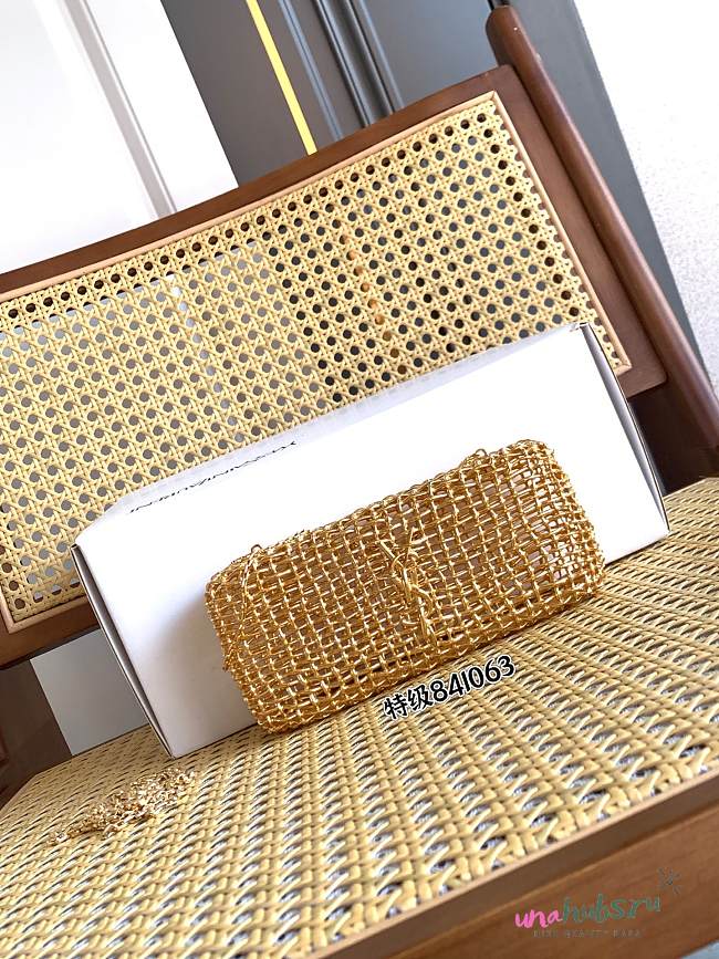 YSL Evening clutch in woven metal 19x9x5cm - 1